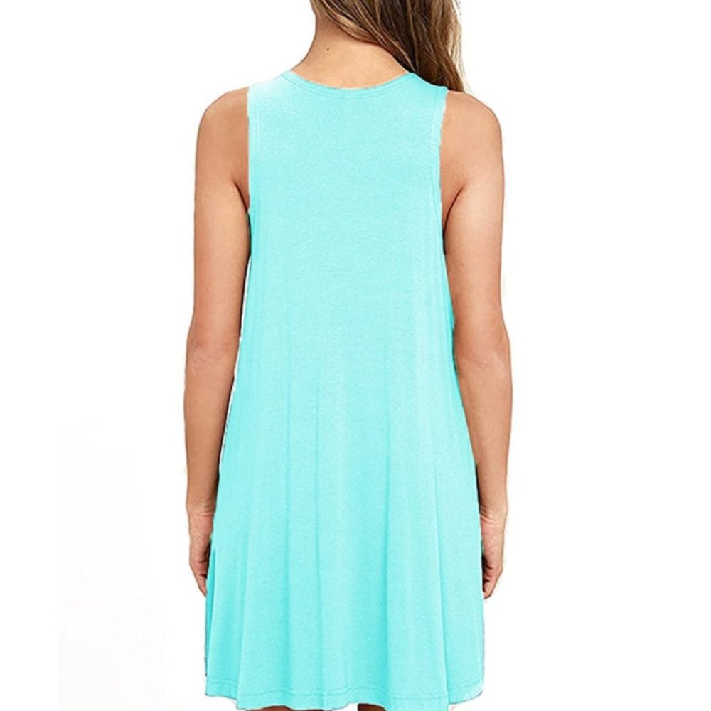 SOLD. Sleeveless Casual Loose T-Shirt Dress - Picture 2 of 8